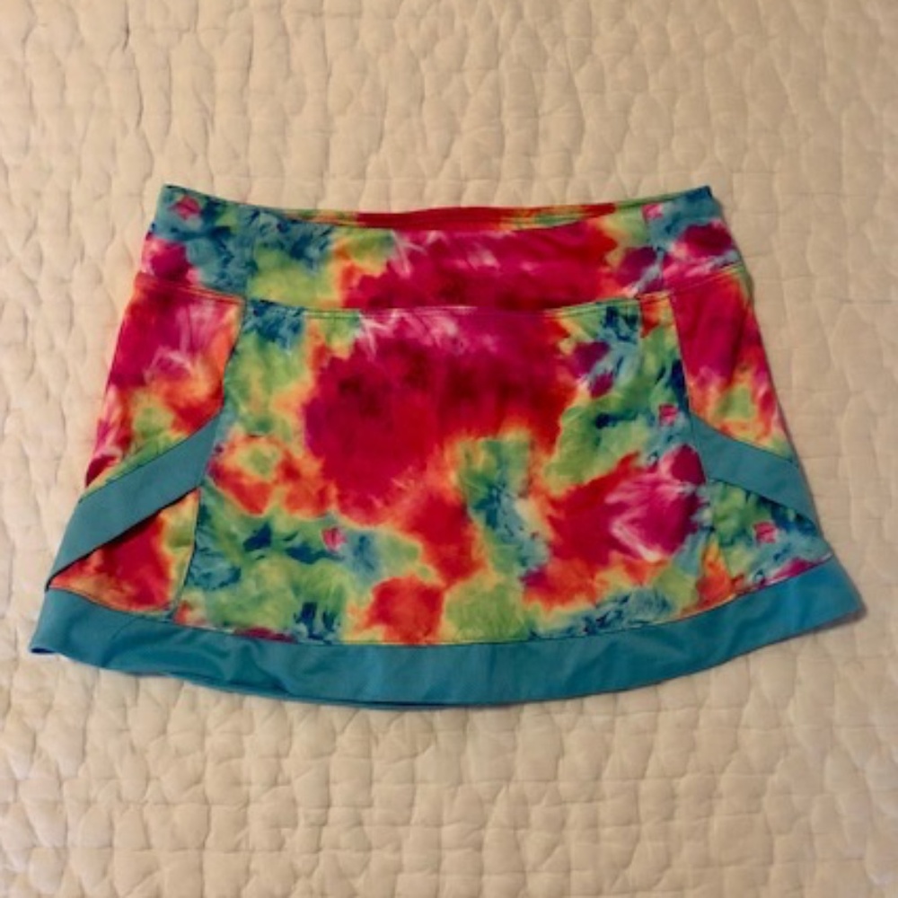 Champion Kids' Skort, Turquoise/Multicolor Tie Dye, Size M 7-8, Great Condition